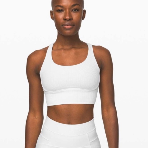 lululemon athletica Other - Lululemon Energy Ribbed Textured Racerback Sports Bra White 2